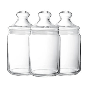 Transparent Glass Jar with Glass Lid (1Litre) by Luminarc