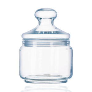 Transparent Glass Jar with Glass Lid (500 ml) – by Luminarc