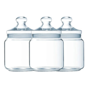 Transparent Glass Jar with Glass Lid (750 ml) – by Luminarc